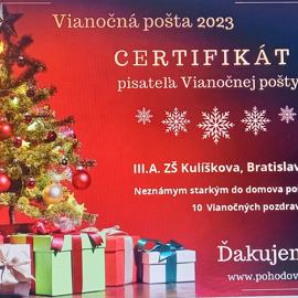 Vianočná pošta pre seniorov - V.oddelenie ŠKD