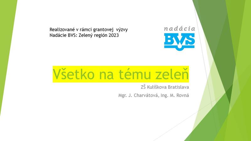 Všetko o zeleni Zelený región 2023
